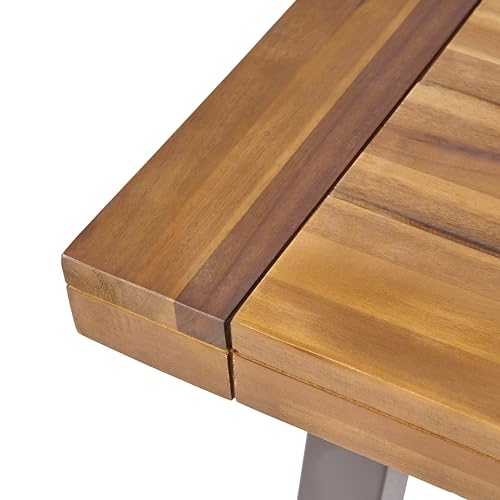 Merax Outdoor Dining Table for 8 Person, Rectangle Weather Resistant Patio Furniture for Yard, Garden, and Lounge, Teak Merax