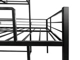 KMBOHE Twin Size L-Shaped Triple Bunk Bed with 3 Twin Beds, Space Saving Corner Design for Multiple Kids, Metal Frame with Built-in Ladder & Full-Length Guardrails, No Box Spring Needed, Black KMBOHE