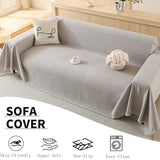 100% Waterproof Couch Cover Sofa Covers for Sectional Couches Reclining Armseat/Chair/Futon Sofa SlipCover for Dog Pet-Friendly Furniture Protector for Living Room with Tassel(91" x 134", Light Gray) TieyaChkis