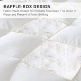 ALPSWAN Goose Feather Down Comforter King Size, White 100% Cotton Duvet Insert, All Season Hotel Bedding Fluffy Cotton Comforter with Corner Tabs (White, King) ALPSWAN