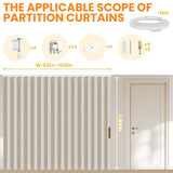 AJAZZ 100% Blackout Room Divider Curtains Screen Partitions, Blackout Sound Reducing Divider Room Panel for Doorway Glass Window Sliding Door Patio(Cream White, W100 x L84, 1 Pack) AJAZZ