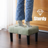 viewcare Ottoman Foot Stool, Green Small Ottoman footrest, Velvet Soft Footrest Ottoman with Wood Legs, Sofa Footrest Extra Seating for Living Room Entryway Office viewcare