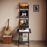 Lutown-Teen Record Player Stand with Vinyl Storage, Record Player Table Holds up to 200 Albums, 5-Tier Turntable Stand for Living Room, Black Lutown-Teen