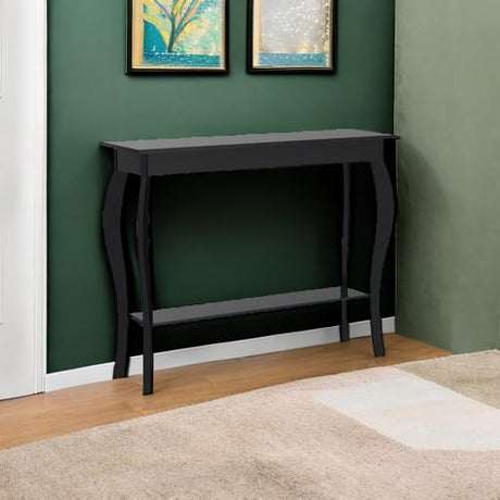 ChooChoo Narrow Console Table, Chic Accent Sofa Table, Entryway Table, Black ChooChoo