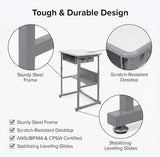 Luxor Student-M Student Desk - Manual Adjustable Desk, Ample Storage with Open Book Box and Shelf, 27.5"W x 19.5"D x 24.5" to 42"H Luxor