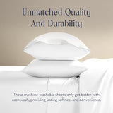 Brooklinen Luxury Sateen 4 Piece Sheet Set - 100% Cotton Bed Sheets, Soft & Durable Full Size Sheets Set in White, Oeko-TEX Certified Bedding Set - 1 Fitted Sheet, 1 Flat Sheet, 2 Pillowcases Brooklinen