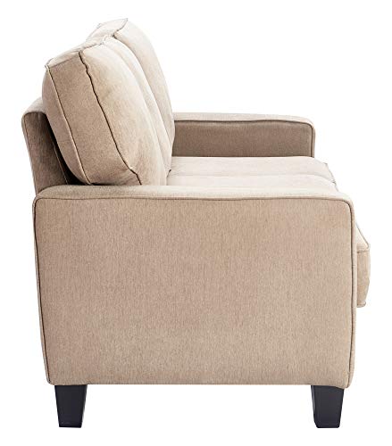 Serta Palisades Storage 1 Modern Design, Track Arms, Foam-Filled Cushions, Easy-to-Clean Fabric Upholstery, 77" Sofa, Soft Beige Serta