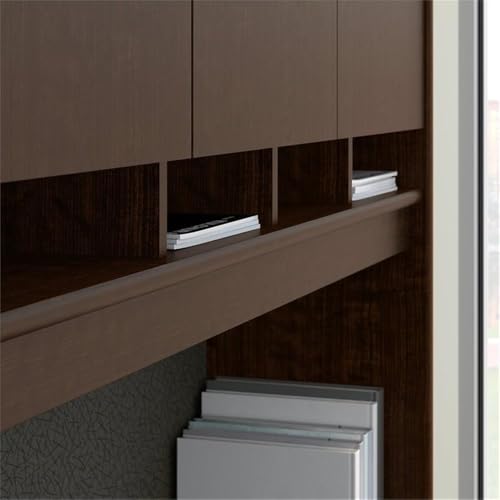 Bush Business Furniture Series C 60W Left Handed Bow Front U Shaped Desk with Hutch and Storage in Mocha Cherry Bush Furniture
