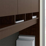 Bush Business Furniture Series C 60W Left Handed Bow Front U Shaped Desk with Hutch and Storage in Mocha Cherry Bush Furniture