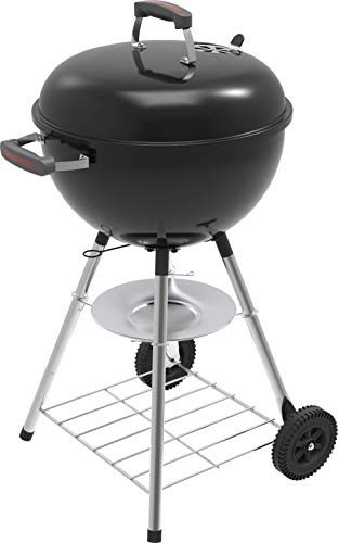 Megamaster Premium Charcoal Grill, 18" Heavy Duty Charcoal Kettle Grill, Outdoor Cooking, Camping Patio, Backyard, Tailgating, Black