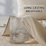 SONORO KATE 100% French Pure Linen Sheets, Extra Deep Pocket up to 18"-24", Breathable and Durable Linen Sheets, Anti-Tear Linen Bed Sheets, Machine Washable - 4 Piece (Natural Linen, King(24" deep)) SONORO KATE
