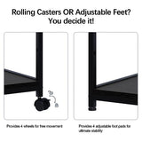 Arbuxzuy Printer Stand with Storage Shelf,3 Tier Printer Cart with Wheels,Mobile Printer Table for Home Office,Stands for Printer Heat Press Scanner Fax,Industrial Style (Black) Arbuxzuy