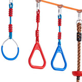 VEVOR Ninja Warrior Obstacle Course for Kids, 2 x 60 ft Weatherproof Slacklines, 500lbs Weight Capacity Monkey Line, Outdoor Playset Equipment, Backyard Toys Training Equipment Set with 14 Obstacles VEVOR