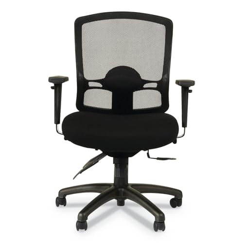Alera Etros Series Petite Mid-Back Multifunction Mesh Chair, Black Alera