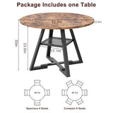 Jocoevol Round Dining Table for 4,Kitchen Dining Room Circle Dinner Pedestal Table,Space Saving Wood Kitchen & Dining Room Furniture (Vintage, 42In) Jocoevol