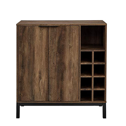 Walker Edison Industrial Modern Farmhouse Wood Buffet Sideboard-Living Room Entryway Serving Storage Cabinet Doors-Dining Room Console, 34 Inch, Rustic Oak - WoodArtSupply