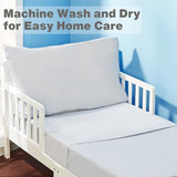 EVERYDAY KIDS 3 Piece Toddler Sheet Set - Soft Breathable Microfiber Toddler Bedding - Includes a Flat Sheet, a Fitted Sheet and a Pillowcase - Solid Grey EVERYDAY KIDS
