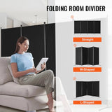 VEVOR Room Divider, 4 Panel Room Divider, Folding Privacy Screen and Portable Partition Divider for Room Separation, Freestanding Room Partitions for Office, Bedroom, Study, Black VEVOR