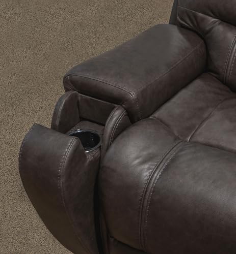 Signature Design by Ashley Trumble Modern Faux Leather Manual Rocker Recliner with Track Arms, Gray Signature Design by Ashley