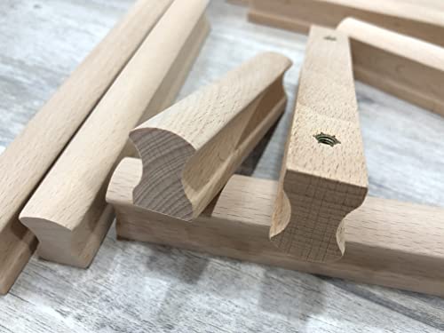 Tsnamay 6Pcs Unfinished Beech Wood Solid Furniture Pulls Handles,Unfinished Unpainted Paintable Wooden Handles Cupboard Closet Drawer Handle Tsnamay