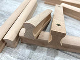 Tsnamay 6Pcs Unfinished Beech Wood Solid Furniture Pulls Handles,Unfinished Unpainted Paintable Wooden Handles Cupboard Closet Drawer Handle Tsnamay