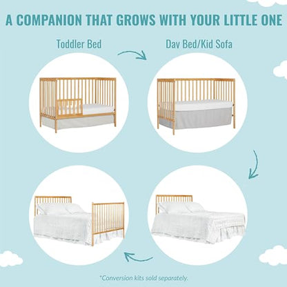 Dream On Me Synergy 5-In-1 Convertible Crib In Natural, Greenguard Gold Certified - WoodArtSupply