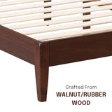 NTC Adept Dark Walnut Wooden Bed Frame with Headboard - 1000 Lb Capacity, Silent Slats & Effortless Assembly, King Size NTC
