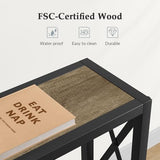Gewudraw 41.7" Console Table, Narrow Behind The Couch Table with Outlet, Industrial Skinny Sofa Table for Hallway, Entryway, Living Room,Walnut Gewudraw