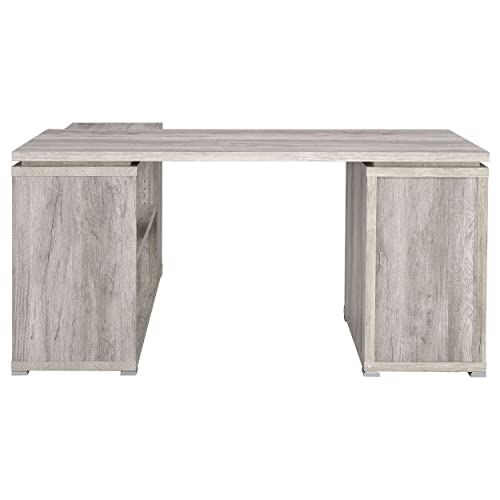 Coaster Home Furnishings Yvette L-Shape Grey Driftwood Office Desk (801516) Coaster Home Furnishings