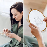 ORIGACH 5 Pack Mushroom Embroidery Kits for Beginners, DIY Stamped Cross Stitch Kit with Mushroom Patterns Hoops Needles Threads and Instructions for Adults Embroidery Craft Lover