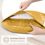 Pure Bedding Satin Pillowcase 2 Pack - King Size (20"x40", Gold) - Silky Pillow Cases for Hair and Skin - Satin Pillow Covers with Envelope Closure - Extra Soft Premium Microfiber Pure Bedding