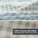 NSNLGSGC Twin Comforter Set, Light Blue Gingham Bedding Sets, Blue Grid Bed Comforter 2 Pieces (1 Comforter, 1 Pillowcase) NSNLGSGC