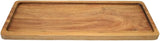 13.8 Inch Solid Wood Serving Platters and Trays of Natural Acacia Wood with Edge,Rectangular Avoid Sliding and Spilling Food Clarmonde