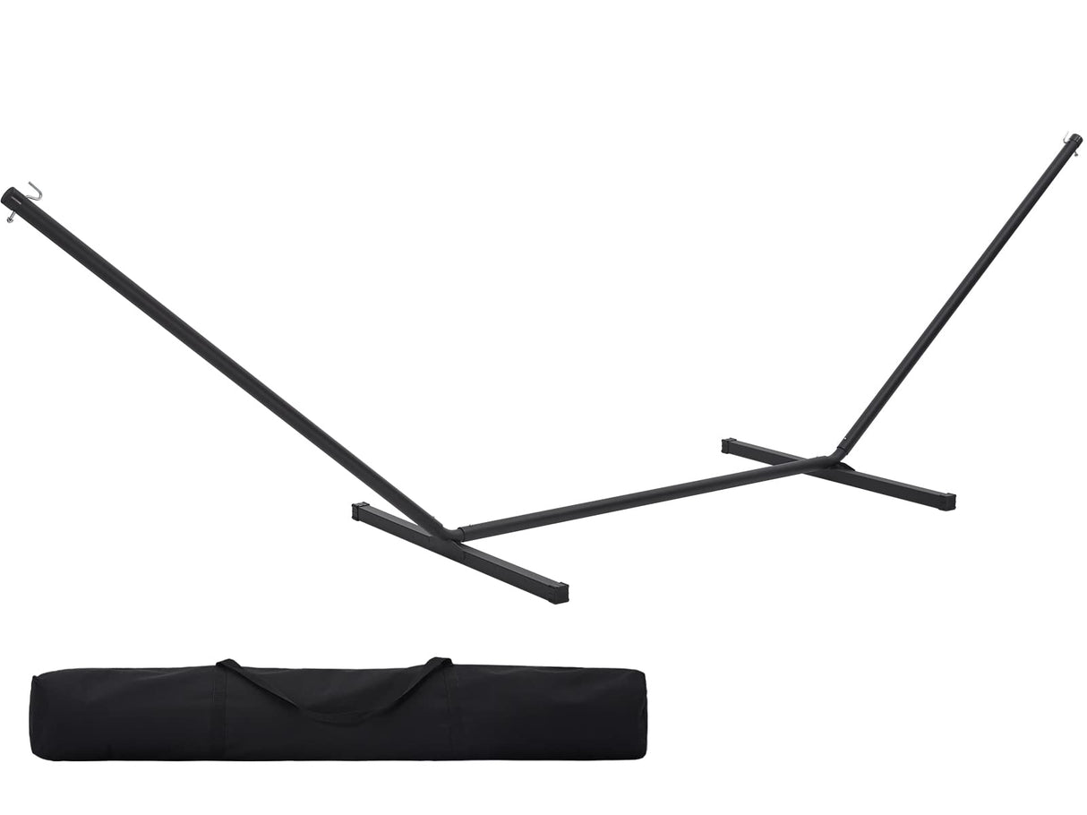 SUPERJARE 12 FT Hammock Stand Only, 450 lbs Capacity Heavy Duty Steel Hammock Stand, Portable Carrying Bag, 2 Person, Rust-Resistant Finish, Perfect for Patio, Camping, Indoor, Outdoor - Black SUPERJARE