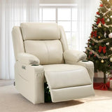 EONIX Wall Hugger Recliner for Small Space, Real Zero Clearance Power Recliner, Lazy Boy Recliner Chair with Cup Holders for RV, Living Room, Bedroom, SXXY011990, Cream White