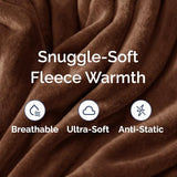 Ultra Soft Fleece Blanket Twin Size - Flannel Fleece Luxury Twin Blanket - Lightweight for Couch Bed Chair - Thick, Warm and Breathable - All Season Cozy Fuzzy, Anti-Static Microplush Bedding, Brown CGK Unlimited