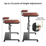 Eureka Ergonomic Mobile Standing Desk 41 Inch, Lockable Home Office Height Adjustable Computer Desk PC Table with Hutch, Teak Top EUREKA ERGONOMIC