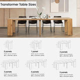 Transformer Table - Solid Wood Extendable Dining Table, Seats 2-12, Expandable Dining Room Table, Space-Saving Furniture, Expandable Dining Furniture, Natural (Table Only) Transformer Table