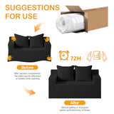 Erament Loveseat Boneless Convertible Sofa Bed, Folding Floor Futon Sleeper Sofa Couch Bed- Boneless Foldable Couch, Corduroy Pull Out Sofa Bed with 2 Pillows for Living Room & Bedroom Erament
