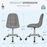 VECELO Height Adjustable Business Task Chair - Comfortable Padded Faux Leather Office Chair, Premium Craftsmanship, Rolling Swivel Desk Chair for Home Office Conference Room-Grey VECELO