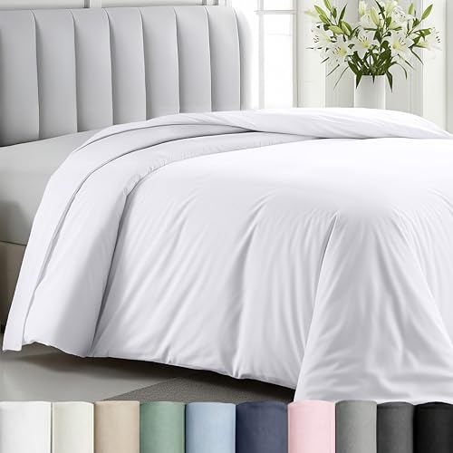 California Design Den Oversized King Duvet Cover Only - Winner Good Housekeeping Best Bedding Awards 2025, Premium 400 Thread Count Sateen, 100% Cotton Duvet Cover, Button Closure & Corner Ties -White California Design Den