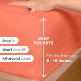ROYALE LINENS 3 Piece Twin Sheets Set - Soft Brushed 1800 Microfiber Bedding - 1 Fitted and 1 Flat Sheet, 1 Pillow case - Wrinkle Free & Fade Resistant - Hotel Luxury Bed Sheets Set (Coral, Twin) ROYALE LINENS