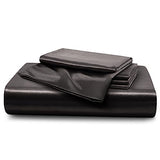 Horbaunal 5 Pieces Satin Duvet Cover Set Queen/Full Size Black Duvet Cover with Corner Ties & Zipper Closure, Luxury & Silky Bedding Set, 1 Duvet Cover and 4 Pillowcases (No Comforter) Horbaunal