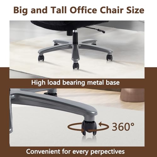 CLATINA Ergonomic Big and Tall Executive Office Chair with Upholstered Swivel 800lbs High Capacity Adjustable Height Thick Padding Headrest and Armrest for Home Office Black CLATINA