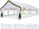 COBIZI 20x30 Party Tent Heavy Duty Waterproof Outdoor Gazebo White Event Shelter Wedding Canopy for Parties BBQ Commercial with Removable Sidewall Windows, Powder Coating (Better Than Galvanized) COBIZI