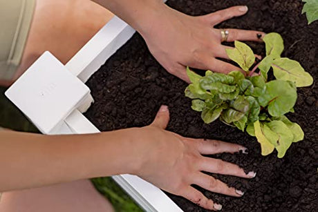 Vita Classic 4'X4'x11 Vinyl Raised, White VT17108 x 4ft Modular Garden Bed, 11" H Vita