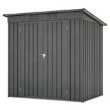 Jintop 6x4 FT Galvanized Steel Garden Sheds with Ventilation and Sloped Roof, Metal Storage Locker Includes A Lock,Key & Hinged Doors,2 Pairs of Gloves,for Tool,Equipment,Black Jintop
