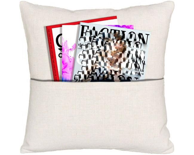 QOMOLANGMA Blank Sublimation Pillow Cover 15.75" x 15.75" Linen Heat Transfer Printing Sublimation Blank Pocket Pillow Case Linen Pillowcase (10PCS)