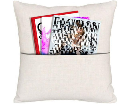 QOMOLANGMA Blank Sublimation Pillow Cover 15.75" x 15.75" Linen Heat Transfer Printing Sublimation Blank Pocket Pillow Case Linen Pillowcase (10PCS)