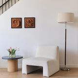 Brightech Carter LED Floor Lamp, Drum Shade Tall Lamp with Walnut Wood Finish, Great Living Room Décor, Mid-Century Lamp for Living Rooms & Offices, Mid Century Modern Lamp for Bedroom Brightech